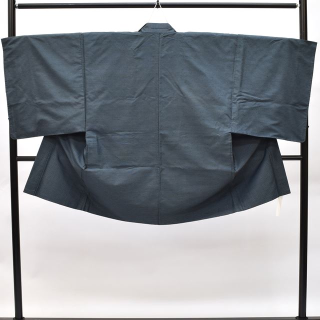 Vintage Japanese Kimono | Men's Kimono & Haori Ensemble | Oshima Tsumugi Silk | Navy Yokogasuri | Dry-cleaned | Sustainable | rrc1997a44