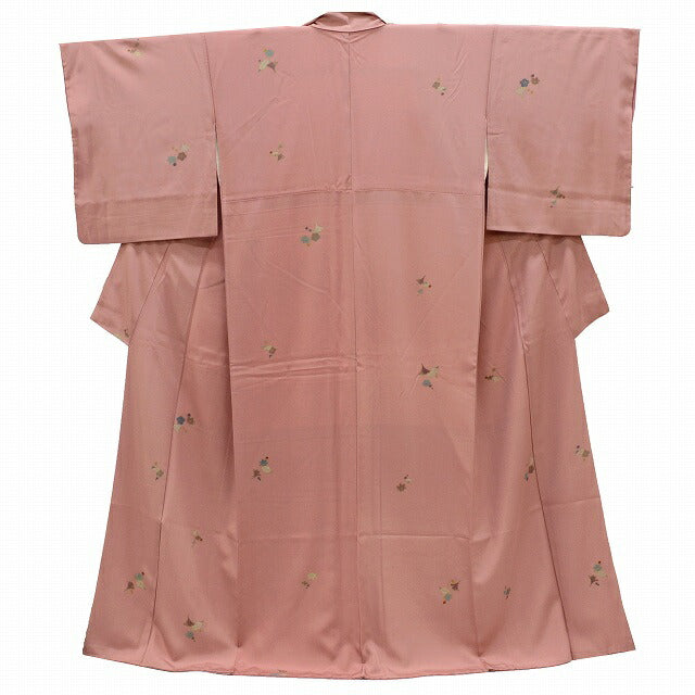 Vintage Japanese Kimono | Komon | Pink Purple Silk Crepe | Autumn Botanical | Size M | Sustainable | ss0017b