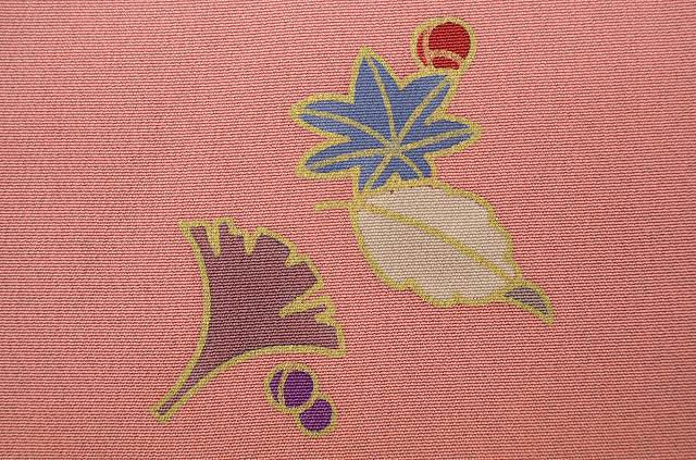 Vintage Japanese Kimono | Komon | Pink Purple Silk Crepe | Autumn Botanical | Size M | Sustainable | ss0017b