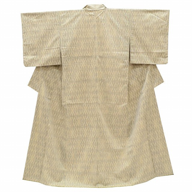 Vintage Japanese Kimono | Tsumugi | Beige Mixed Weave | Geometric Pattern | Petite Size S | Sustainable | ss0031b