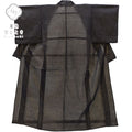 Vintage Japanese Kimono | Summer Komon | Black Silk Sha | Botanical Pattern | Petite Size S | Sustainable | ss0074b