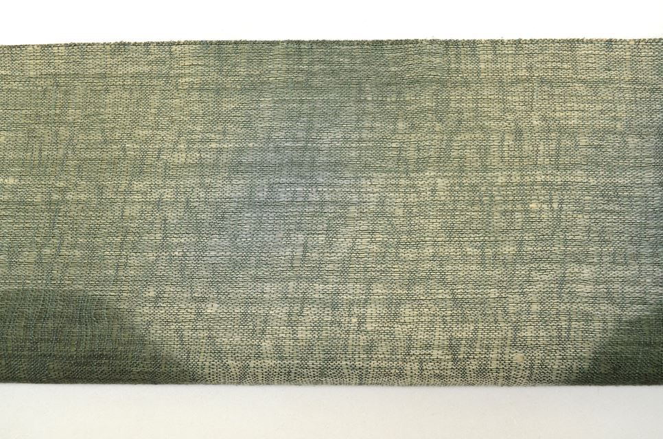 Vintage Japanese Obi | Summer Sha-re Fukuro Obi | Green Silk | Yokke Wave Pattern | Nishijin | Full-length | Unused | Sustainable | ss0083b