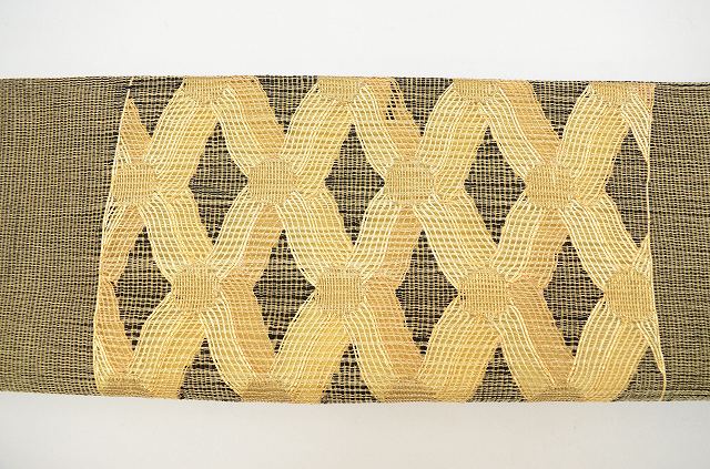 Vintage Japanese Obi | Summer Fukuro Obi | Black Silk | Diamond Pattern | Otaiko | Sustainable | ss0087b