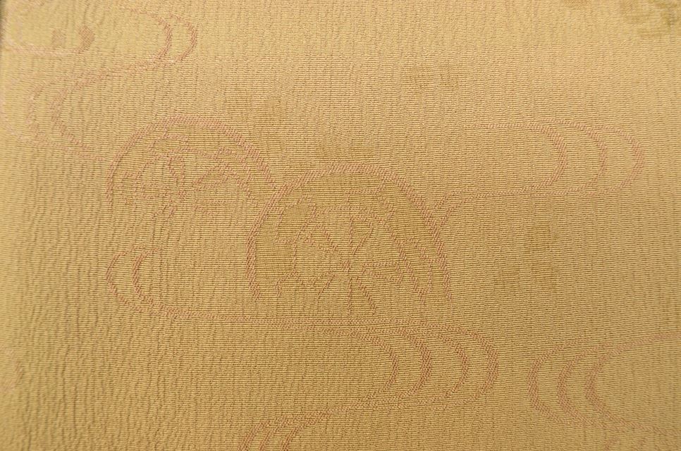 Vintage Japanese Kimono | Komon | Brown Silk Crepe | Stream Pattern | Size L | Sustainable | ss0107b