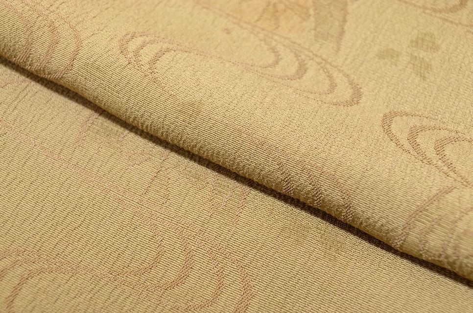 Vintage Japanese Kimono | Komon | Brown Silk Crepe | Stream Pattern | Size L | Sustainable | ss0107b