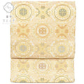 Vintage Japanese Obi | Fukuro Obi | Cream Silk | Raden Shell Pattern | Hand-woven | Full-length | Excellent | Sustainable | ss0116b