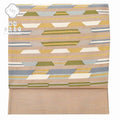 Vintage Japanese Obi | Fukuro Obi | Beige Silk | Stripe Pattern | Gold Thread | Otaiko | Sustainable | ss0181b