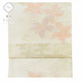 Vintage Japanese Obi | Summer Kyo-bukuro Obi | White Synthetic Ro | Floral | Six-width | Sustainable | ss0222b