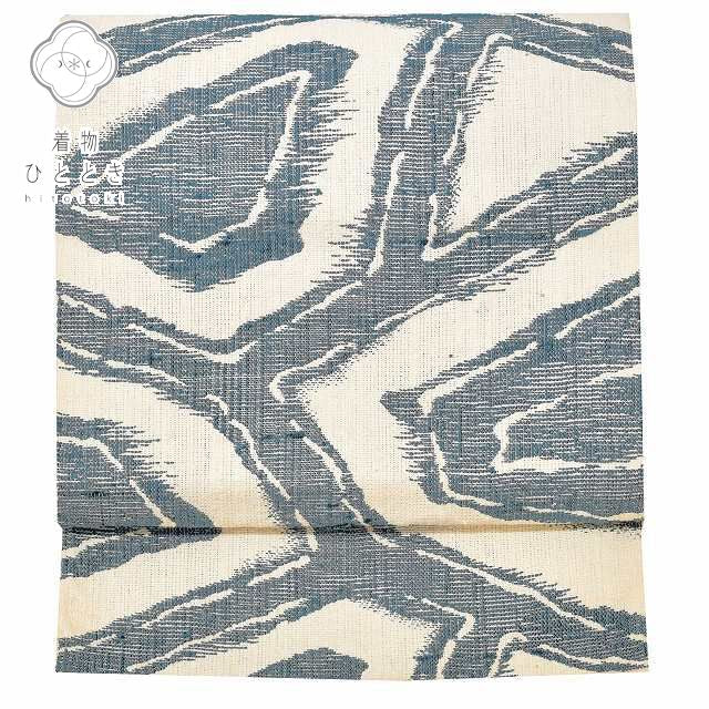 Vintage Japanese Obi | Nagoya Obi | White Silk Tsumugi | Geometric | Eight-sun | Six-width | Sustainable | ss0227b