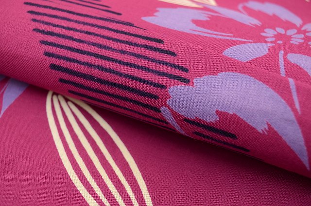 Vintage Japanese Yukata | Women's Yukata | Purple Silk | Floral | Unused | Tall Size LL | Sustainable | ss0319b