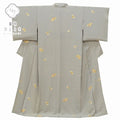 Vintage Japanese Kimono | Komon | Gray Silk Crepe | Dare-ga-sode Kimono Sleeve Pattern | Size L | Sustainable | ss0333b