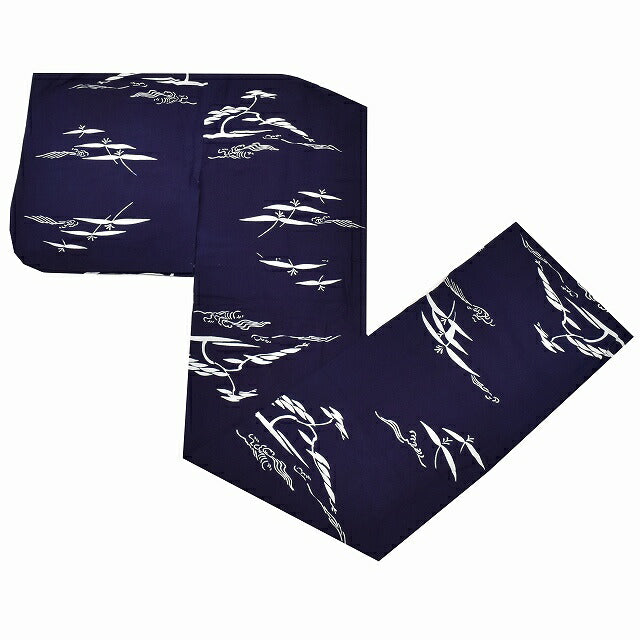 Vintage Japanese Yukata | Women's Yukata | Navy Cotton | Wave Pine Pattern | Retro Indigo | Petite Size SS | Sustainable | ss0435b