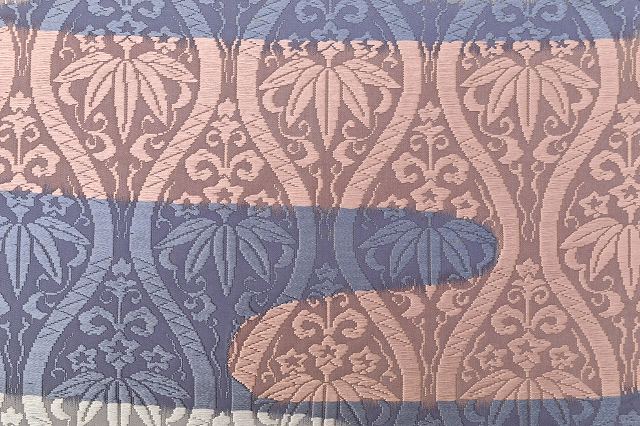 Vintage Japanese Obi | Fukuro Obi | Gray Silk | Tatewaku Pattern | Kara-ori | Casual | Sustainable | ss0452b