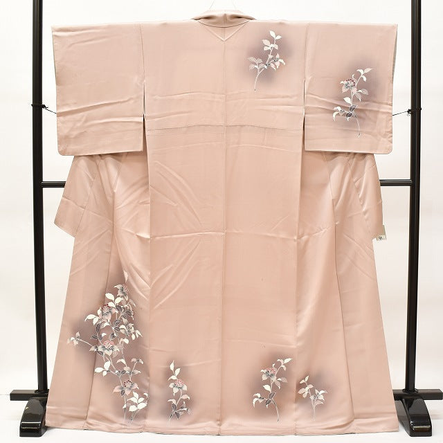 Vintage Japanese Kimono | Tsukesage | Purple Silk | Nandina Pattern | Yuzen | Size L | Sustainable | ss0514b