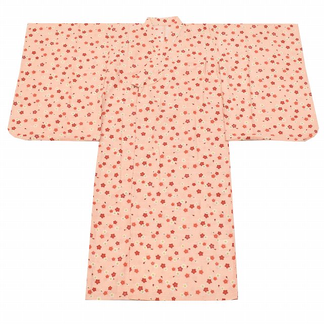 Vintage Japanese Yukata | Girl's Yukata | Pink Cotton | Plum Pattern | Children's Size | Sustainable | ss0521b