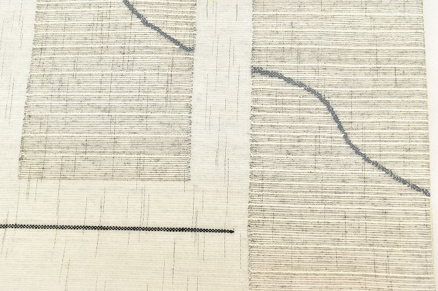 Vintage Japanese Obi | Summer Sha-re Fukuro Obi | Cream Silk Sha | Stripe Pattern | Formal | Sustainable | ss0542b