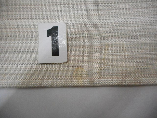 Vintage Japanese Obi | Summer Fukuro Obi | Beige White Silk | Botanical Pattern | Casual | Sustainable | ss0546b