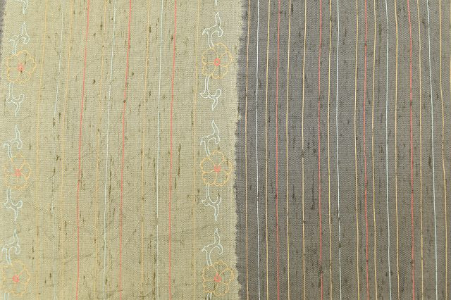 Vintage Japanese Kimono | Hakusan Tsumugi | Gray Silk | Checkerboard Stripe | Unlined | Size L | Sustainable | ss0571b