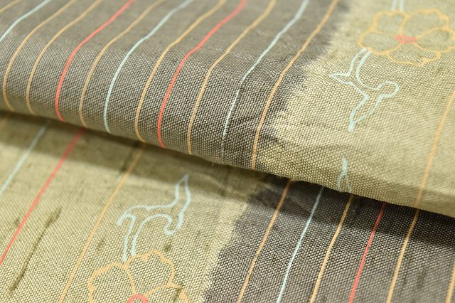 Vintage Japanese Kimono | Hakusan Tsumugi | Gray Silk | Checkerboard Stripe | Unlined | Size L | Sustainable | ss0571b