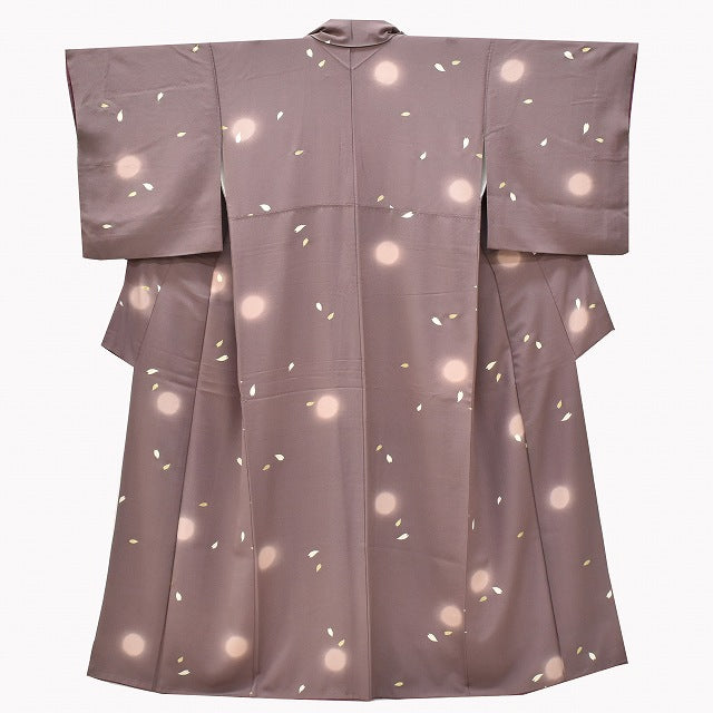 Vintage Japanese Kimono | Komon | Purple Silk | Circle Sakura Pattern | Tango Chirimen | Petite Size S | Sustainable | ss0583b