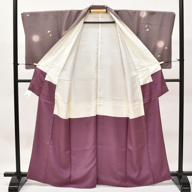 Vintage Japanese Kimono | Komon | Purple Silk | Circle Sakura Pattern | Tango Chirimen | Petite Size S | Sustainable | ss0583b
