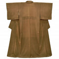 Vintage Japanese Kimono | Komon | Brown Silk Crepe | Geometric Pattern | Petite Size M | Sustainable | ss0593b