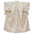 Vintage Japanese Kimono | Tsumugi | Purple Blue Silk | Tortoiseshell Kasuri Floral | Unused | Petite Size S | Sustainable | ss0669b