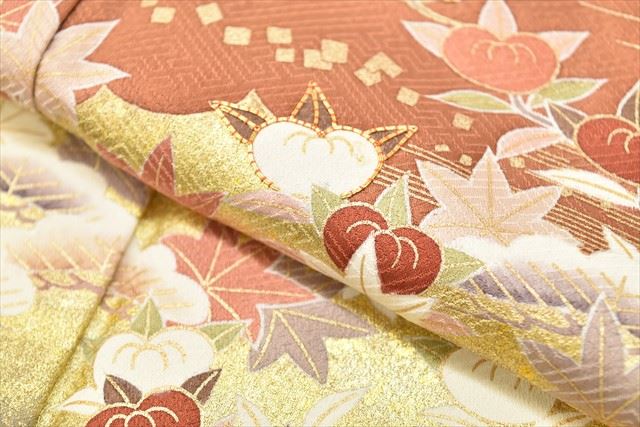 Vintage Japanese Kimono | Houmongi | Black Silk | Pine Plum Botanical | One Crest | Gold Embroidery | Size L | Sustainable | ss0671b