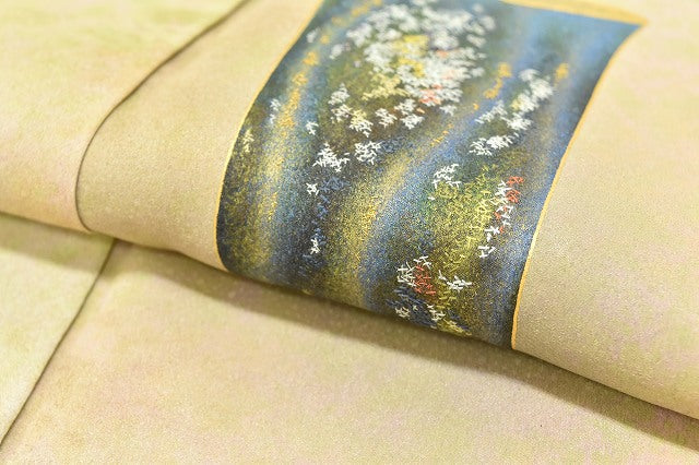 Vintage Japanese Kimono | Tsukesage | Gray Silk | Vessel Pattern | Fukuda Kishiro Living National Treasure | Size M | Sustainable | ss0672b