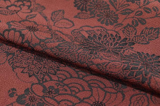 Vintage Japanese Kimono | Komon | Purple Silk Chirimen | Four-season Floral | Herb Dye | Artist Signed | Unused | Sustainable | ss0681b