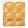 Vintage Japanese Obi | Summer Fukuro Obi | Brown Silk Ro | Araisoﾓ Rough Coast Pattern | Six-width | Gold Thread | Sustainable | ss0702b