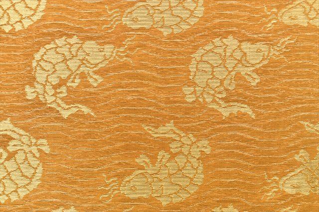 Vintage Japanese Obi | Summer Fukuro Obi | Brown Silk Ro | Araisoﾓ Rough Coast Pattern | Six-width | Gold Thread | Sustainable | ss0702b
