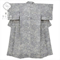 Vintage Japanese Kimono | Komon | Gray Silk Crepe | Landscape Pattern | Unlined | Petite Size S | Sustainable | ss0716b
