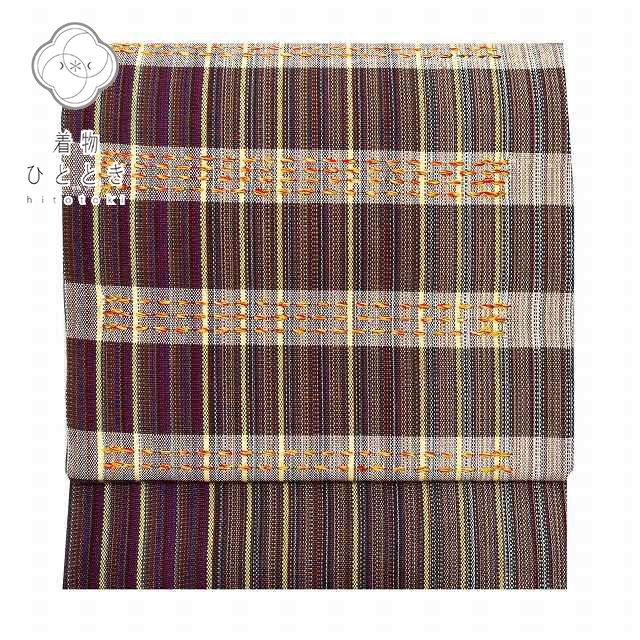 Vintage Japanese Obi | Sha-re Fukuro Obi | Purple Silk | Stripe Pattern | Casual | Sustainable | ss0793b