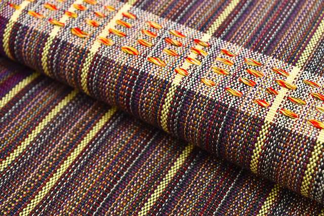 Vintage Japanese Obi | Sha-re Fukuro Obi | Purple Silk | Stripe Pattern | Casual | Sustainable | ss0793b