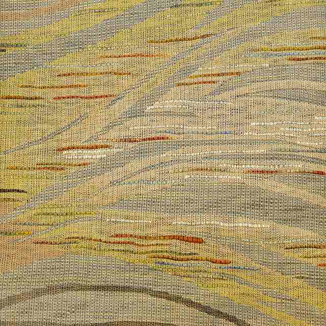 Vintage Japanese Obi | Sha-re Fukuro Obi | Gray Silk | Mountain Pattern | Hand-woven Kushi-ori | Unused | Sustainable | ss0820a27