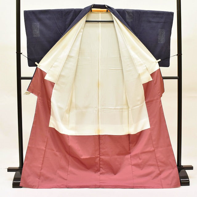 Vintage Japanese Kimono | Yuki Tsumugi | Purple Silk | Tortoiseshell Kasuri Floral | Certified | With Appraisal | Sustainable | ss0869b