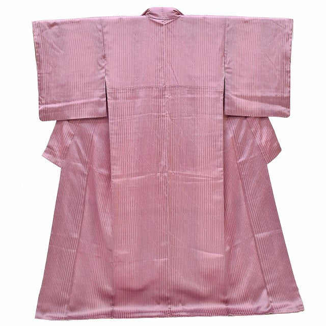 Vintage Japanese Kimono | Komon | Purple Silk | Stripe Pattern | Size L | Sustainable | ss0890b