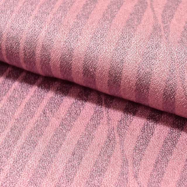 Vintage Japanese Kimono | Komon | Purple Silk | Stripe Pattern | Size L | Sustainable | ss0890b