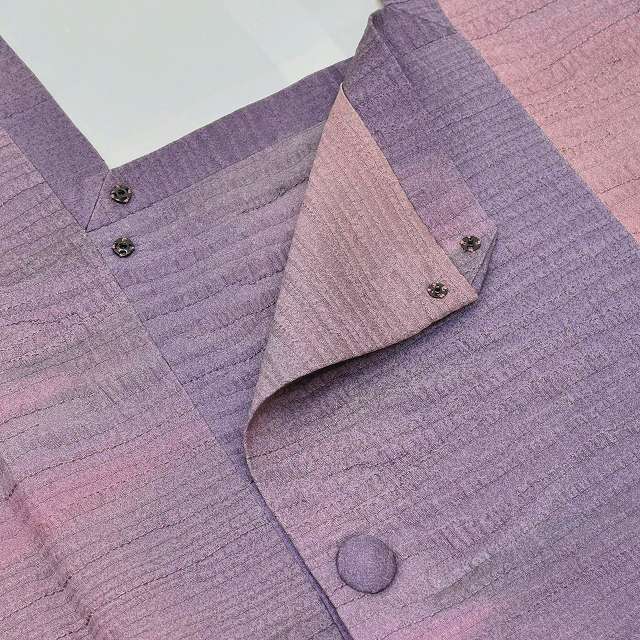 Vintage Japanese Kimono | Michiyuki Coat | Purple Silk | Yokke Stripe | Iwaasa Kouten Artist | Long | Sustainable | ss0936b
