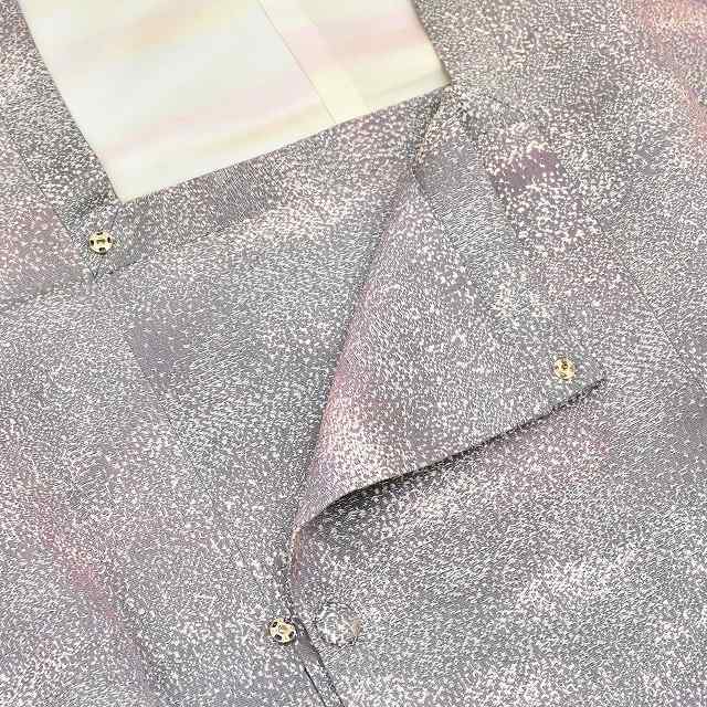 Vintage Japanese Kimono | Michiyuki Coat | Gray Silk | Mottled Pattern | Honba Amami Doro-zome | Shigaraki Artist | Sustainable | ss0937b
