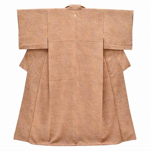 Vintage Japanese Kimono | Komon | Brown Silk Crepe | Tataki-zome | One Crest | Artist Signed | Unused | Size M | Sustainable | ss0952b