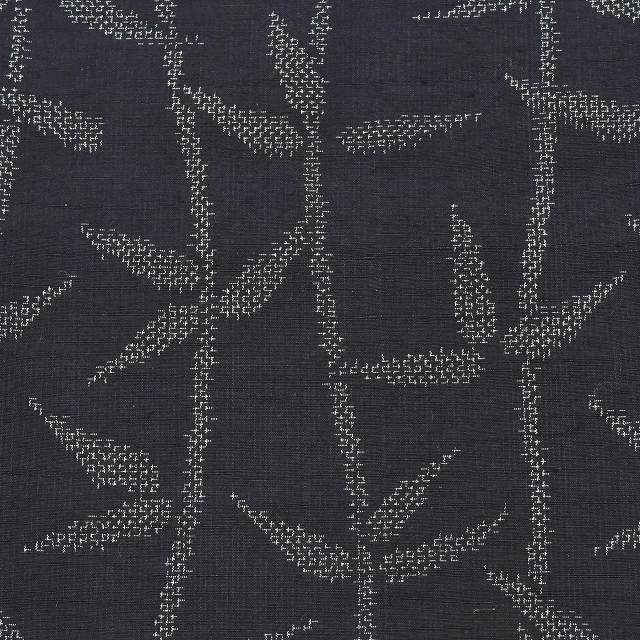 Vintage Japanese Kimono | Yuki Tsumugi | Navy Silk | Botanical Pattern | UNESCO Heritage | Size M | Sustainable | ss0977b