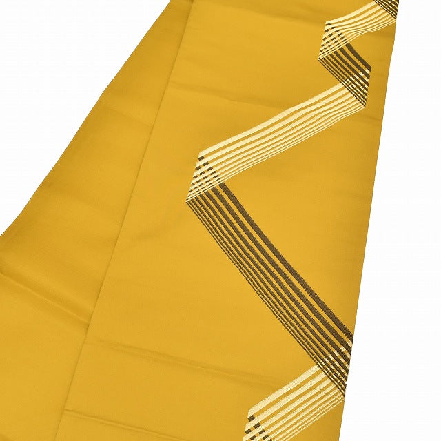 Vintage Japanese Obi | Sha-re Fukuro Obi | Brown Silk | Geometric | Gold Thread | Casual | Sustainable | ss0990b