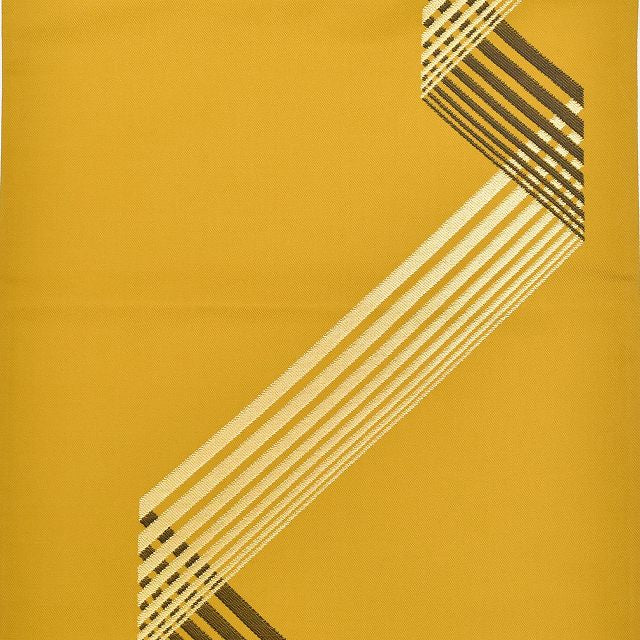 Vintage Japanese Obi | Sha-re Fukuro Obi | Brown Silk | Geometric | Gold Thread | Casual | Sustainable | ss0990b