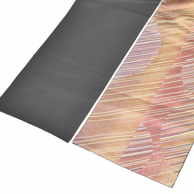 Vintage Japanese Obi | Sha-re Fukuro Obi | Purple Silk | Diagonal Stripe | Banana Fiber Bamboo Paper Mixed | Sustainable | ss1006b