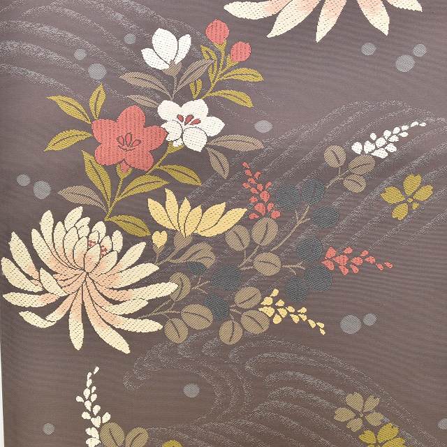 Vintage Japanese Obi | Sha-re Fukuro Obi | Purple Silk | Four-season Floral | Excellent | Sustainable | ss1007b