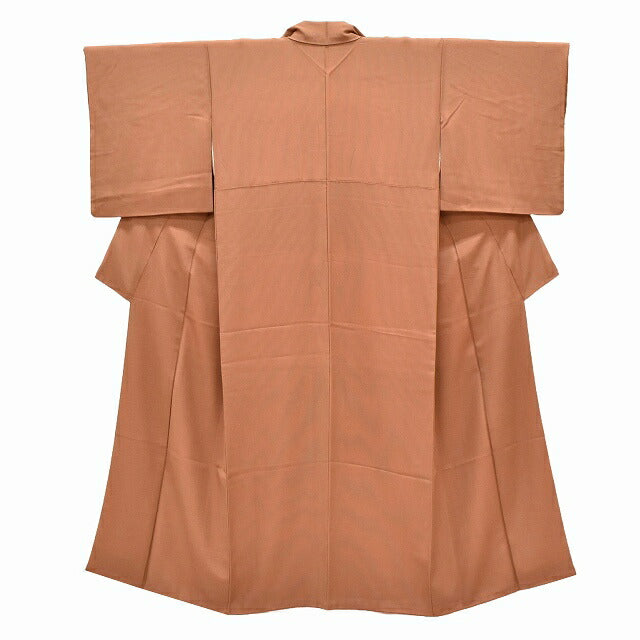Vintage Japanese Kimono | Edo Komon | Brown Silk Crepe | Masu-suji Stripe | Petite Size S | Sustainable | ss1080b
