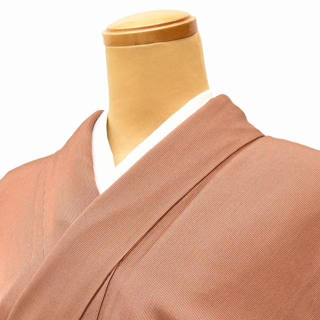 Vintage Japanese Kimono | Edo Komon | Brown Silk Crepe | Masu-suji Stripe | Petite Size S | Sustainable | ss1080b