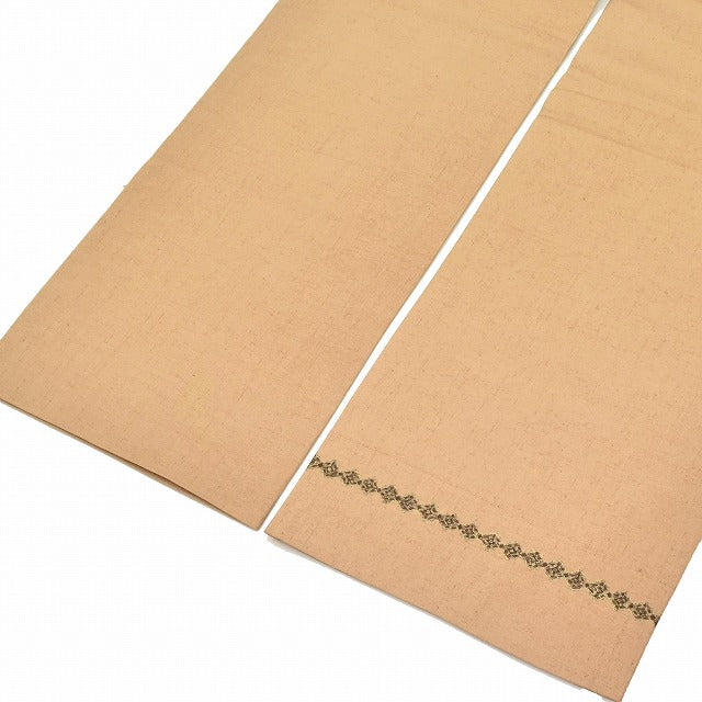 Vintage Japanese Obi | Sha-re Fukuro Obi | Brown Silk Tsumugi | Small Floral | Artist Signed | Otaiko | Excellent | Sustainable | ss1106b